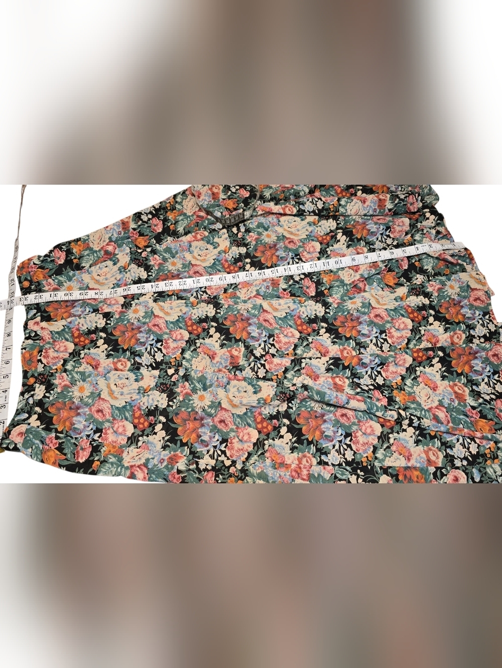 Vintage ZZ Michaels Floral Maxi Skirt Whimsigoth Cottagecore Dark Botanical - Picture 8 of 13